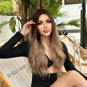 Brown Ombre Best Synthetic Wig Curly Wavy Wigs for Women